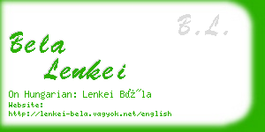 bela lenkei business card